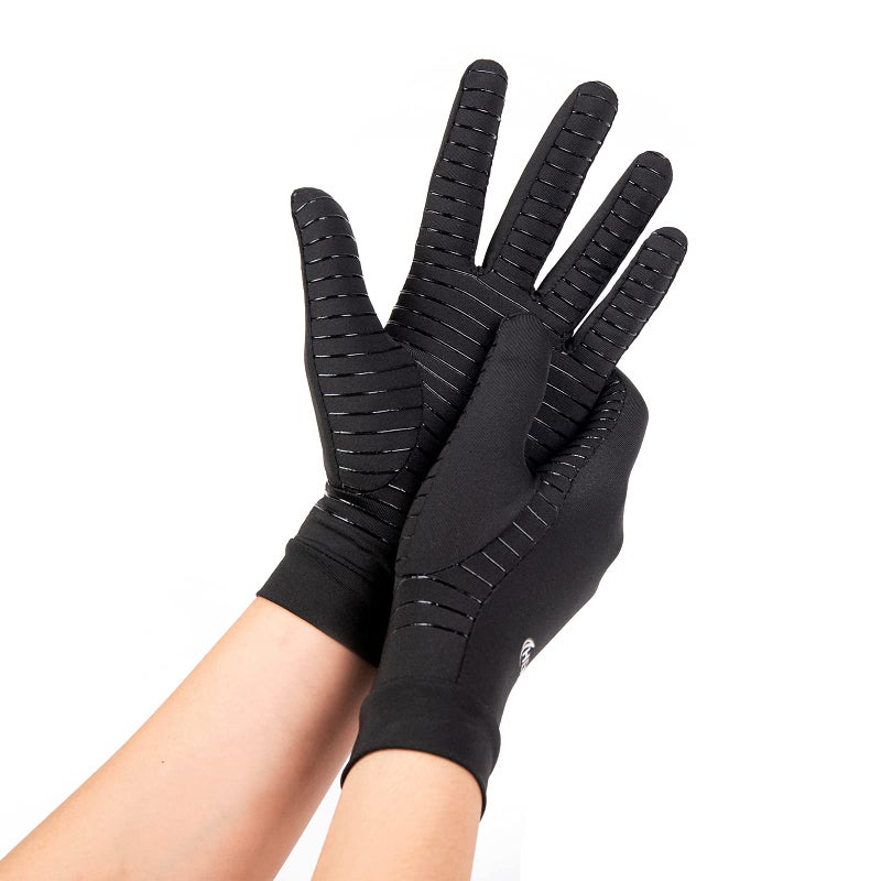 HENOTIC 2 Pairs Copper Compression Gloves for Women Men Full Finger Breathable Moisture Wicking Arthritis Compression Gloves for Relieving Carpal Tunnel Aches Rheumatoid Pains Joint Swell